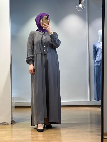 MissDalida Beli Bağcıklı Cupro Ceket 25Y-8002