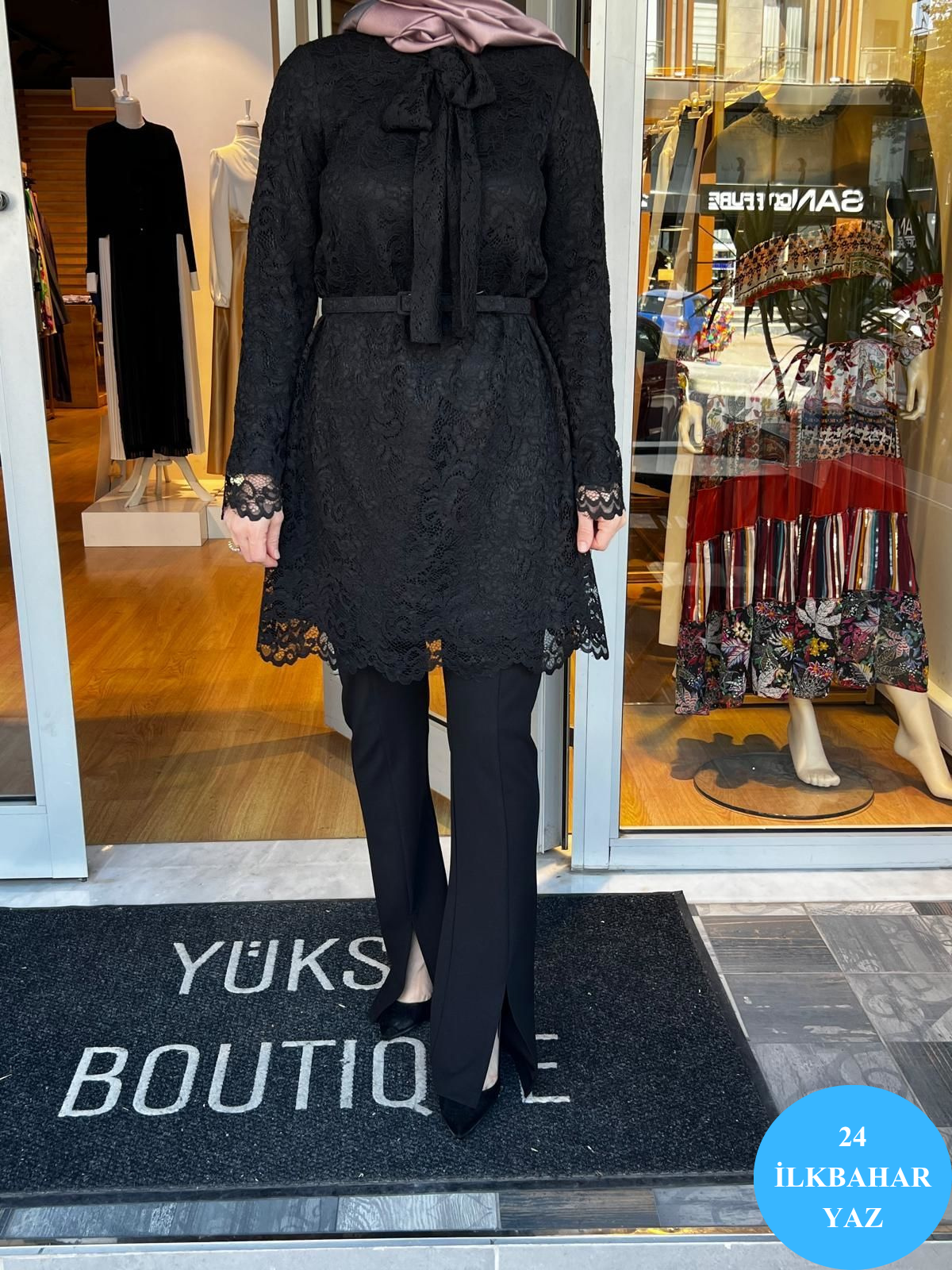 Jamıla Sarah Önü Bağlamalı Dantel Tunik SS24-2022