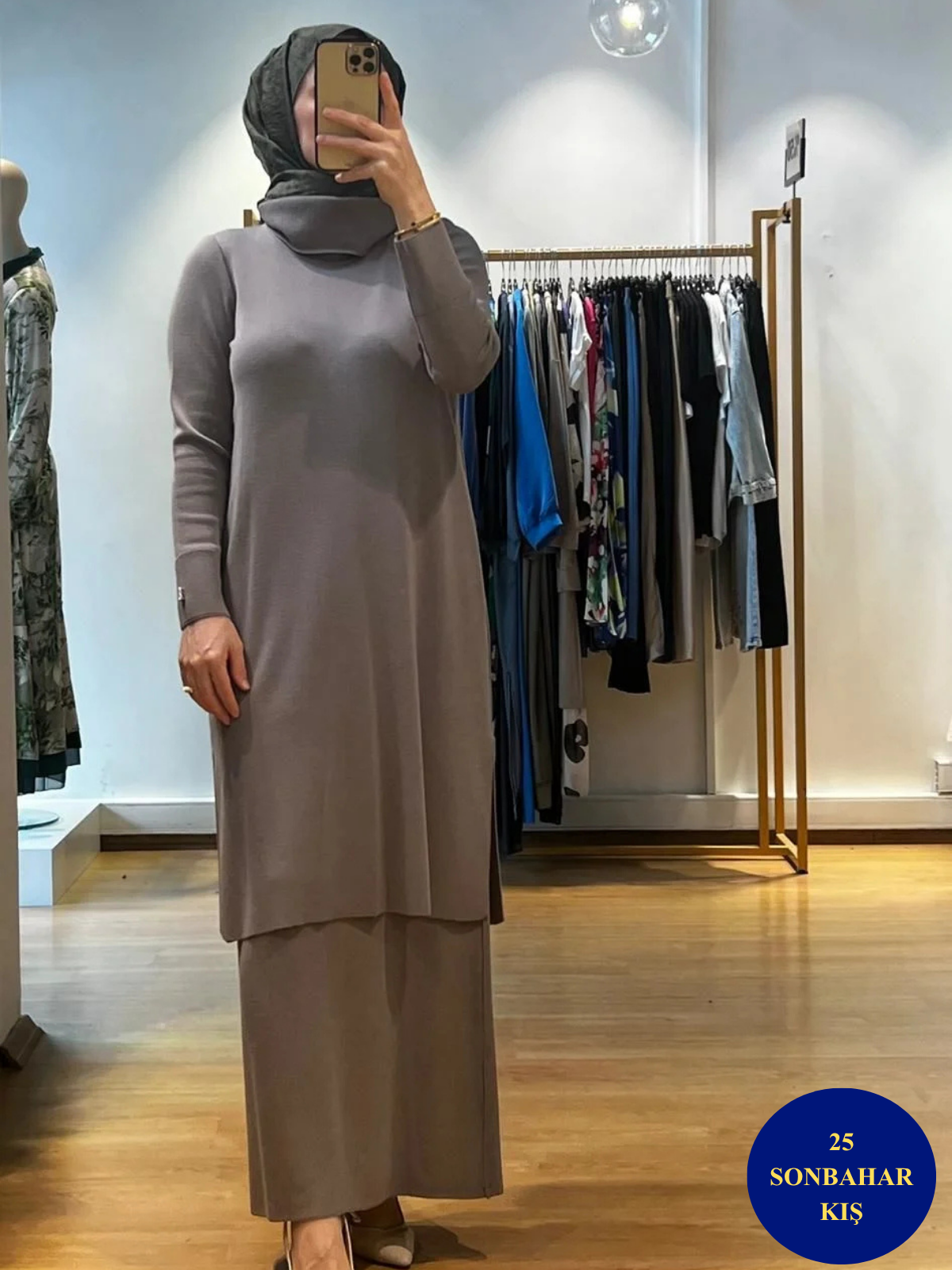 MissDalida Boğazlı Yaka Uzun Elbise T25K-4004