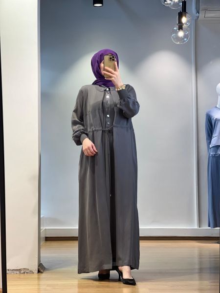 MissDalida Beli Bağcıklı Cupro Ceket 25Y-8002