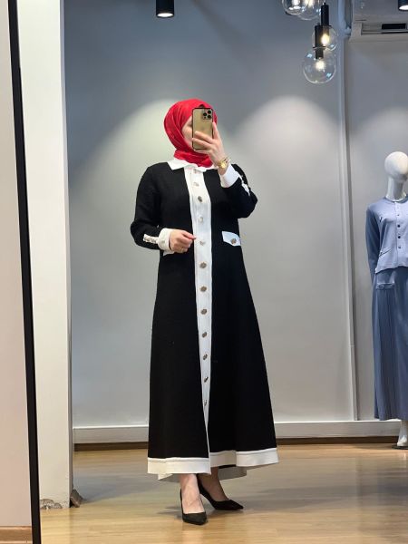 MissDalida Tüvit Kumaş Uzun Ceket 25Y-4057