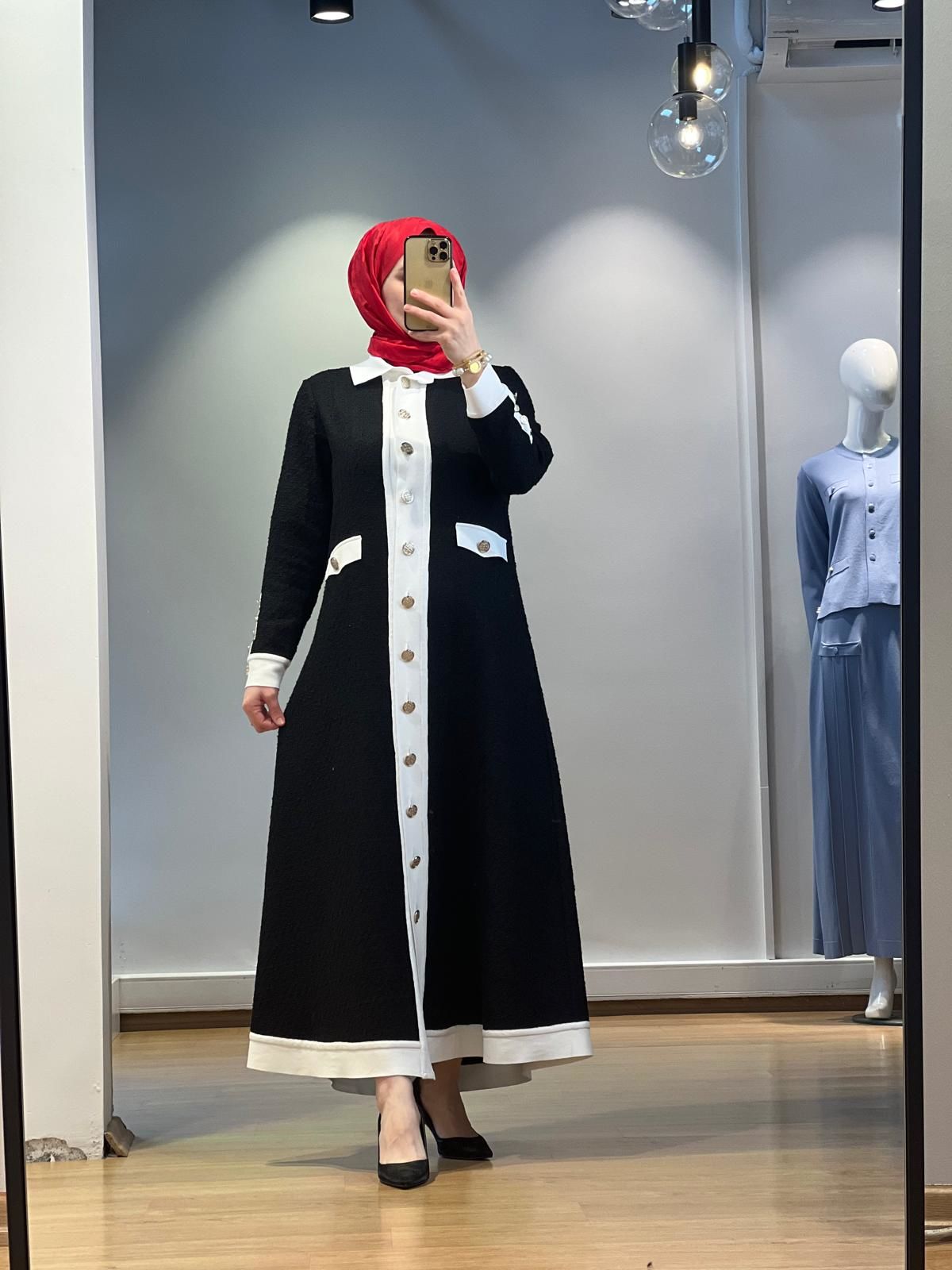 MissDalida Tüvit Kumaş Uzun Ceket 25Y-4057