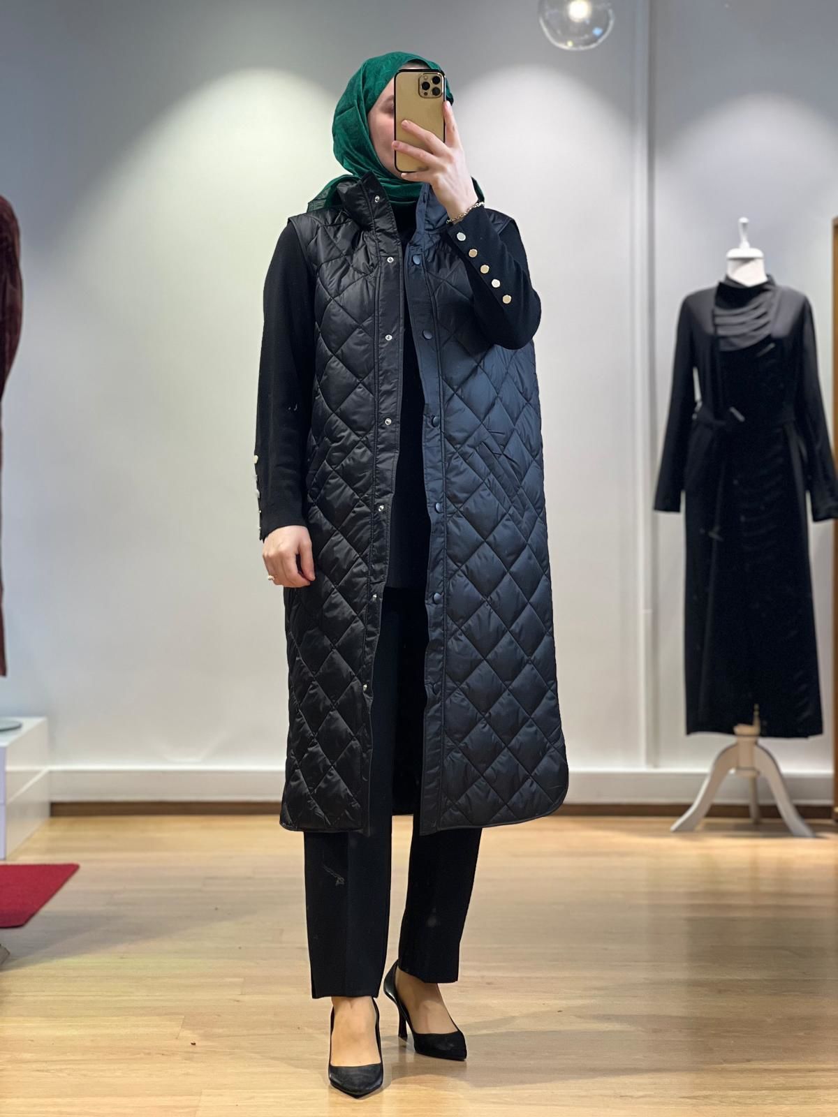 NiQozza Niu Kapitone Uzun Yelek QZ23FW11QZ12071