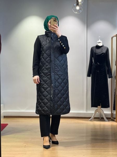 NiQozza Niu Kapitone Uzun Yelek QZ23FW11QZ12071