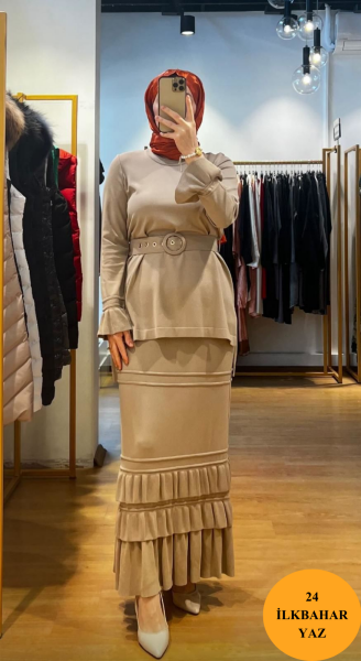 MissDalida Kemer Detaylı Triko Tunik T24Y-6016