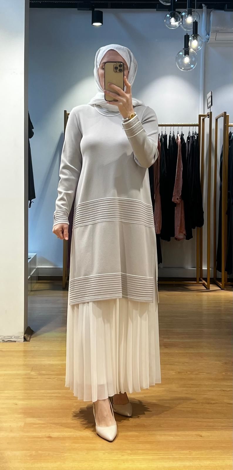 MissDalida Bekletme ve Çizgi Detay. Triko Tunik T24Y-6023