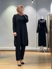 MissDalida Kolu Fermuar Detaylı Uzun Triko Tunik T24Y-6043