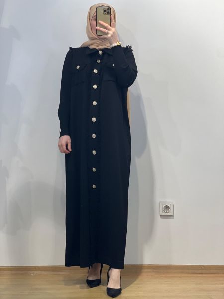 MissDalida Püskül ve Düğme Detaylı Hırka 25Y-9016-BB