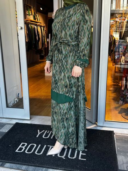 MissWhence Şifon Detaylı Cupra İpek Elbise 35837