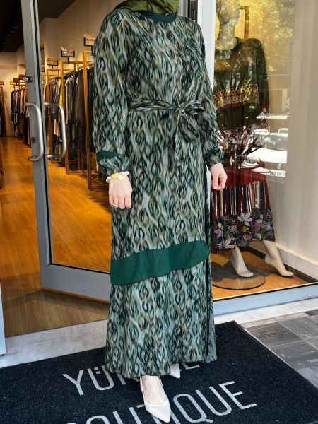 MissWhence Şifon Detaylı Cupra İpek Elbise 35837