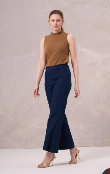 MissWhence Önü Dikişli Bol Paça Jean Pantolon 35103-BB