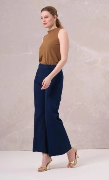 MissWhence Önü Dikişli Bol Paça Jean Pantolon 35103-BB