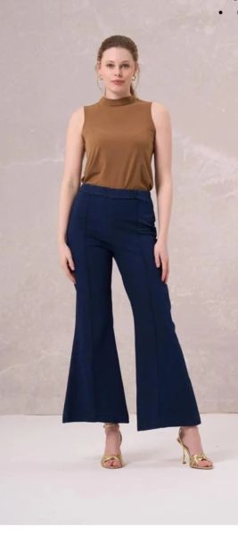 MissWhence Önü Dikişli Bol Paça Jean Pantolon 35103-BB