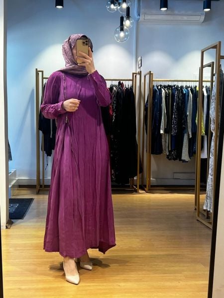 MissWhence Fermuar Detaylı Cupro Elbise 25Y-37830