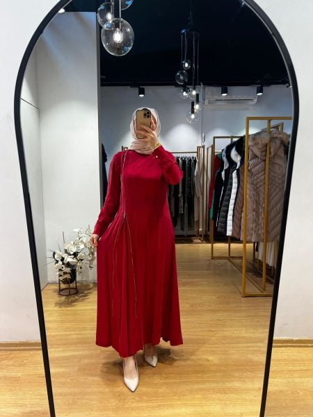 MissWhence Fermuar Detaylı Cupro Elbise 37830