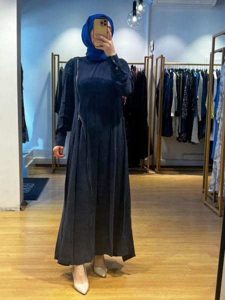 MissWhence Fermuar Detaylı Cupro Elbise 25Y-37830