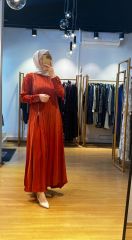 MissWhence Fermuar Detaylı Cupro Elbise 25Y-37830