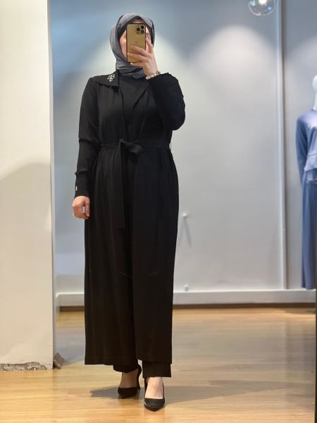 MissDalida Gömlek Yaka Broş Detaylı Triko Hırka 25Y-9005