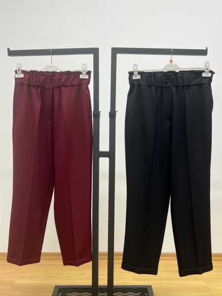 Sentez Beli Lastikli İnce Duble Paça Pantolon SZ-5514-BB