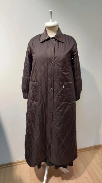 MissDalida Baklava Dilimli Uzun Trençkot T25K-8042-BB