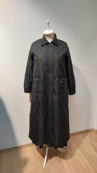 MissDalida Baklava Dilimli Uzun Trençkot T25K-8042-BB