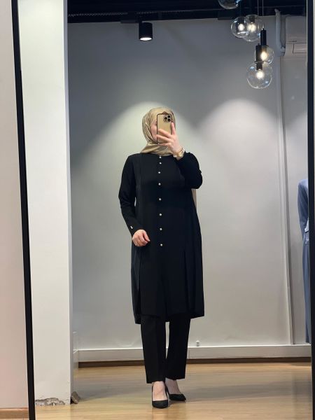 MissDalida Cupro Detaylı Top Düğmeli Triko Hırka 25Y-9014