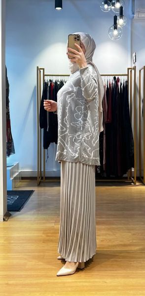 MissDalida Parlak İpten Pilise Etek T24Y-2006