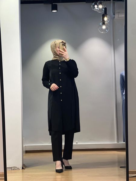 MissDalida Cupro Detaylı Top Düğmeli Triko Hırka 25Y-9014