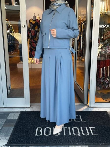 Jamıla Sarah Kısa Ceketli Pantolon Etek Takım SS24-9014-BB
