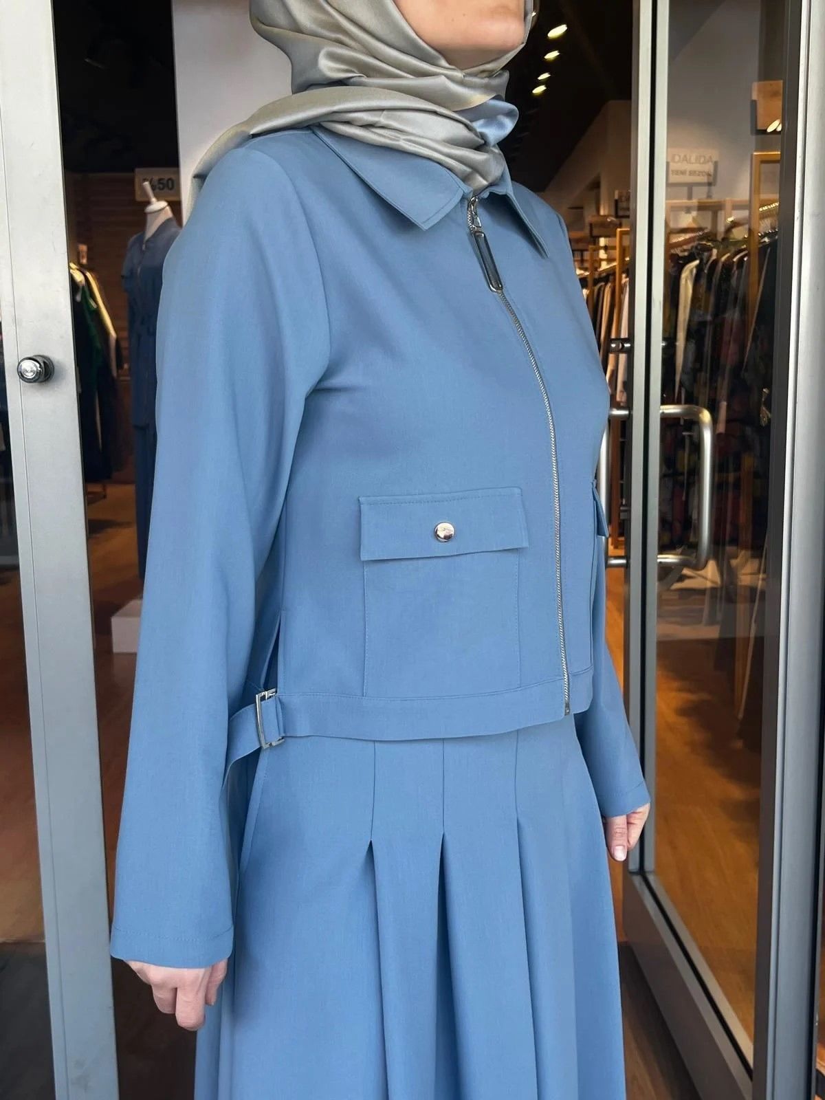Jamıla Sarah Kısa Ceketli Pantolon Etek Takım SS24-9014