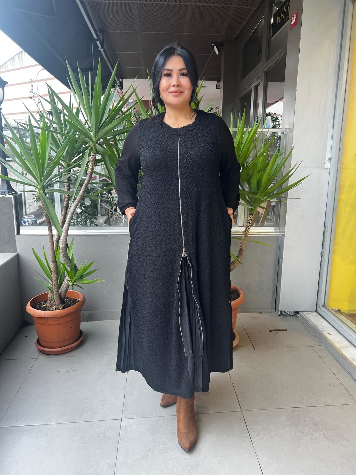 MissWhence Fermuar Detaylı Elbise 25Y-3003-BB