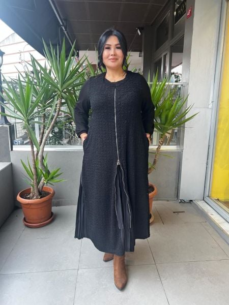 MissWhence Fermuar Detaylı Elbise 25Y-3003-BB