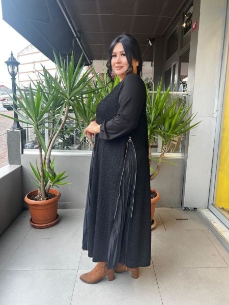 MissWhence Fermuar Detaylı Elbise 25Y-3003-BB
