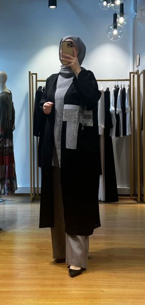 MissDalida Taş Detaylı Keten Ceket T24Y-8014