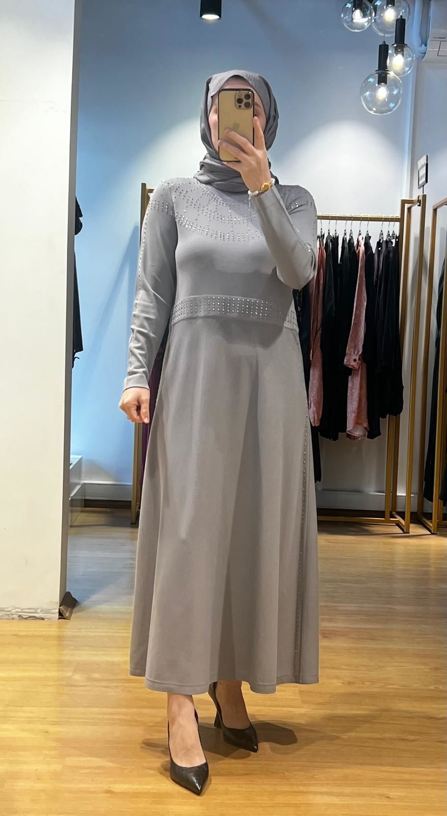MissDalida Yakası Taşlı Elbise T24Y-4018