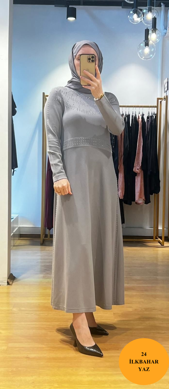 MissDalida Yakası Taşlı Elbise T24Y-4018