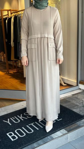 MissDalida Üstü Triko Altı Cupra Elbise T24Y-4024