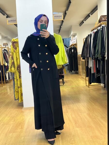 MissDalida Kruvaze Düğmeli Uzun Hırka T25PF-9000