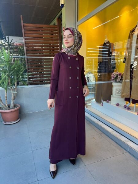 MissDalida Kruvaze Düğmeli Uzun Hırka T25PF-9000