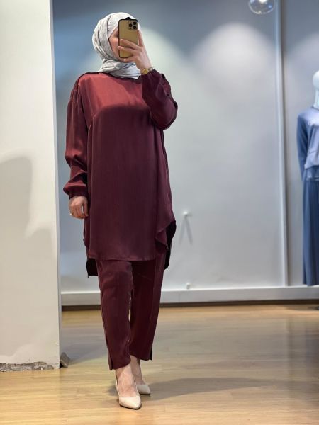 MissWhence Cupro Pantolonlu Takım 25Y-37017