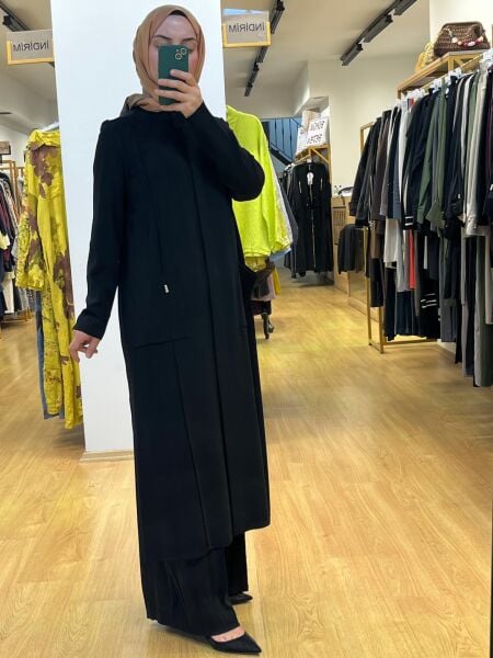 MissDalida Dik Yaka Uzun Triko Hırka T25PF-9011