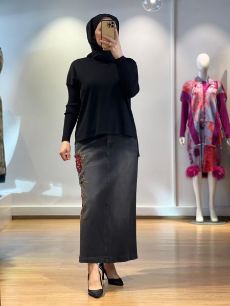 MissWhence Kot Nakışlı Etek 25K-36900