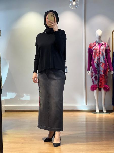 MissWhence Kot Nakışlı Etek 25K-36900