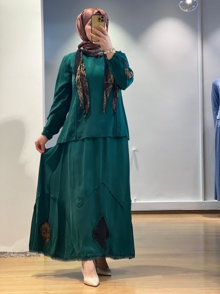 MissWhence Patchwork Cupro Etekli Takım 37003