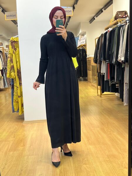 MissDalida Saç Örgü Detaylı Triko Elbise T25PF-4006