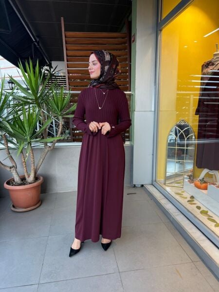 MissDalida Saç Örgü Detaylı Triko Elbise T25PF-4006