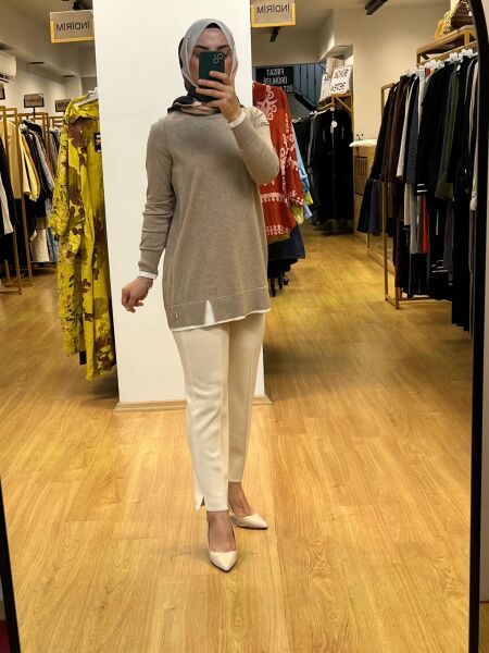 MissDalida Yakası Yırtmaçlı Triko Tunik T25PF-6002