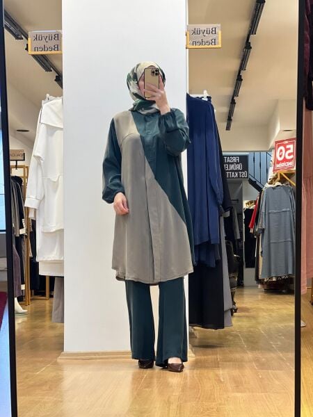 MissWhence İki Renkli Cupro Gömlek 25Y-37315