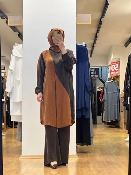 MissWhence İki Renkli Cupro Gömlek 25Y-37315