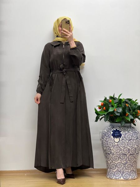 MissWhence Cupro Kapüşonlu Elbise 37811